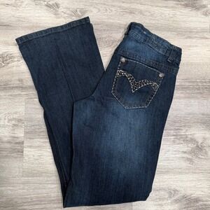 Royal Premium Embellished‎ Dark Wash Bootcut Jeans Womens Size 6